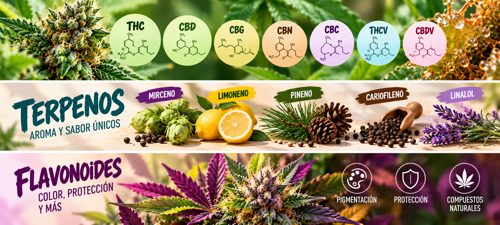 diferentes componentes de la marihuana