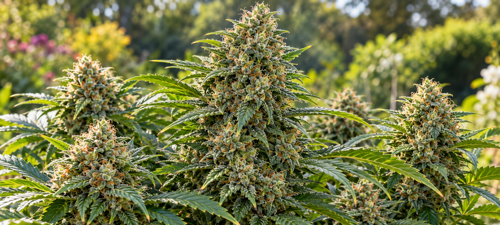 cogollo en flor de la variedad green poison