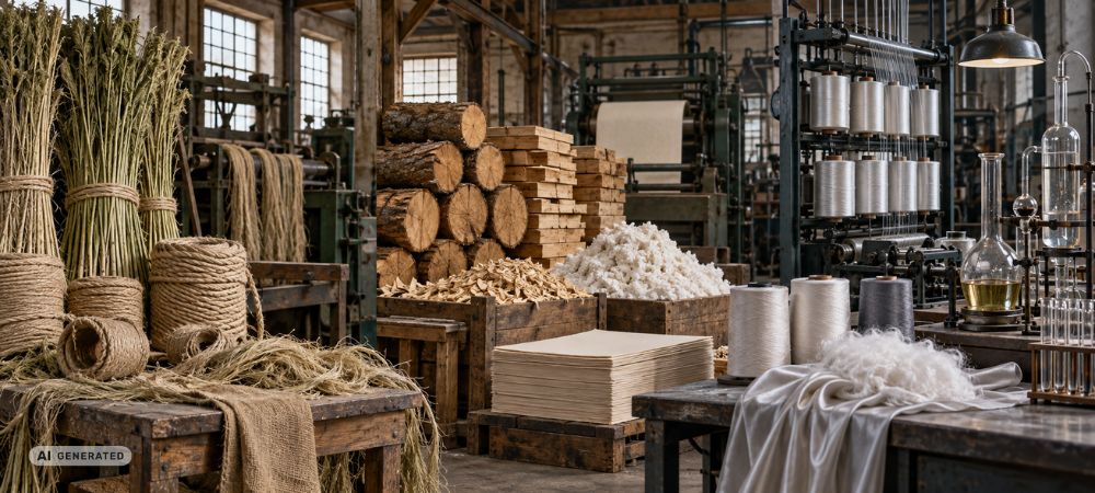 Chanvre, bois et fibres synthétiques