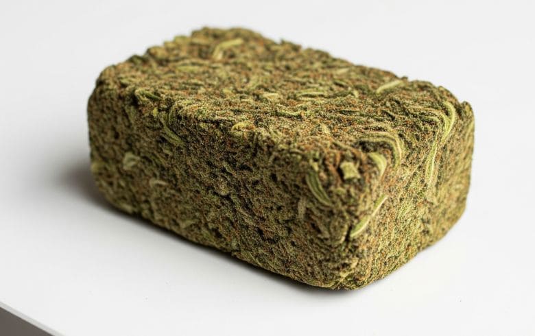 marihuana prensada en una mesa