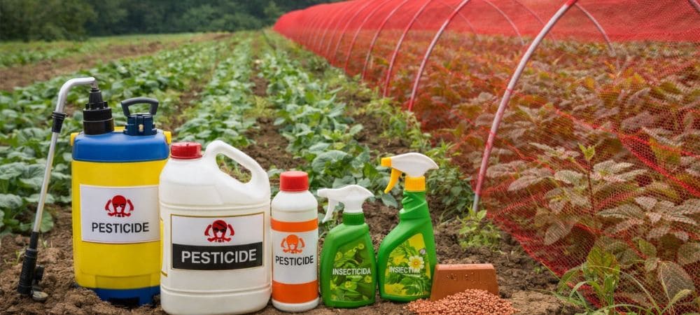 Control de plagas en agricultura con insecticidas y tratamientos preventivos en cultivo