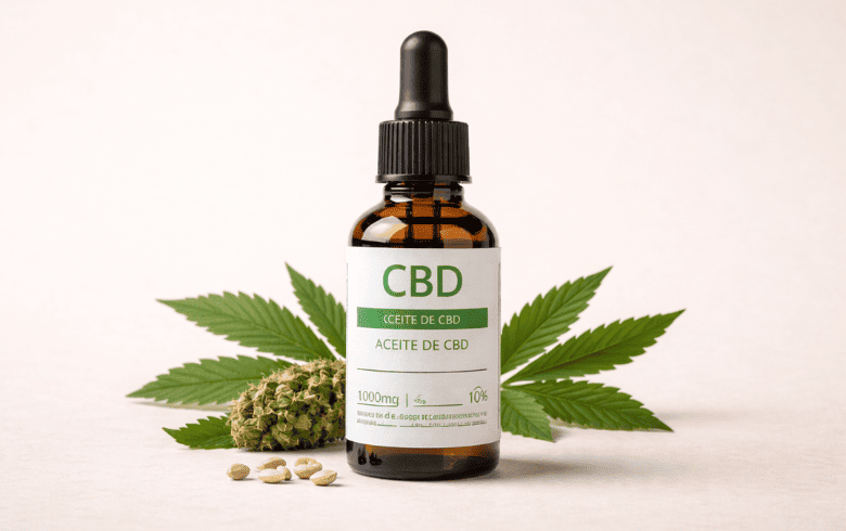 Frasco de aceite de CBD con gotero asociado a busquedas sobre CBD en epilepsia