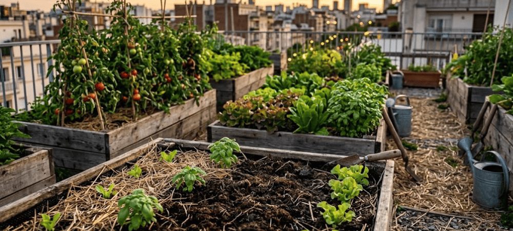 Cultivo con abono orgánico y fertilizante orgánico aplicados de forma planificada