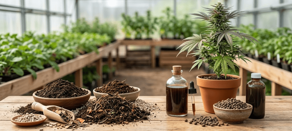 Diferencia entre abono y fertilizante orgánico con compost, humus y fertilizante líquido.