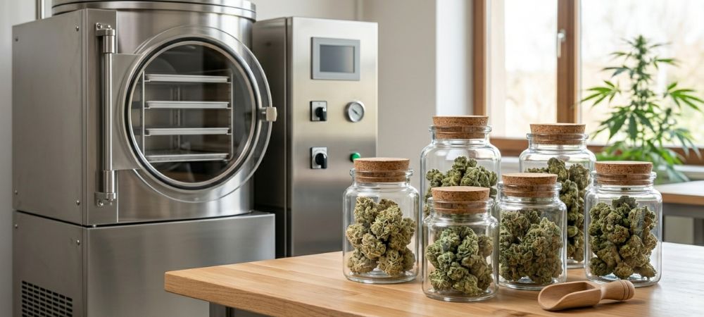 Máquina liofilizadora y sus usos para obtener flores liofilizadas de marihuana