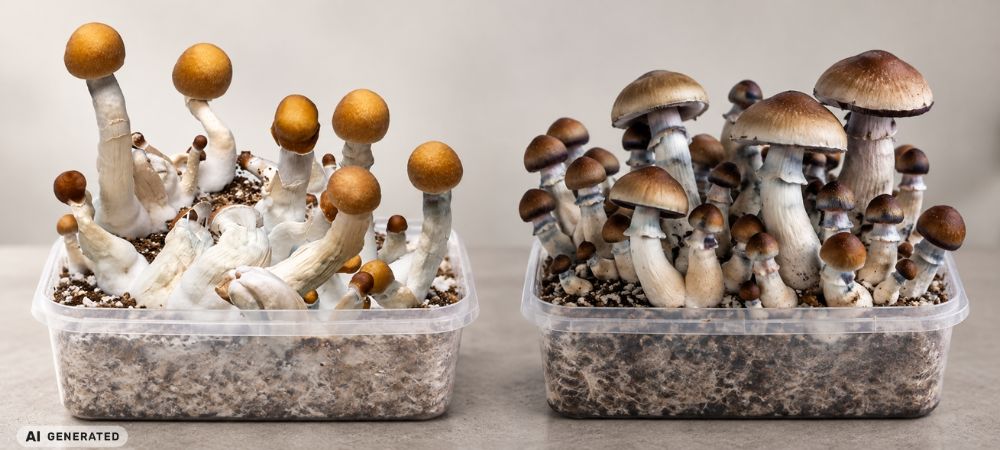 diferencia entre una Golden Teacher una seta McKennaii