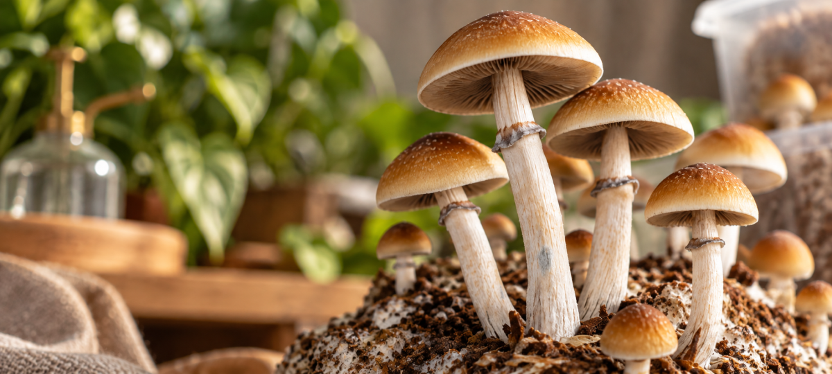 Golden Teacher, seta dorada en ambiente acogedor