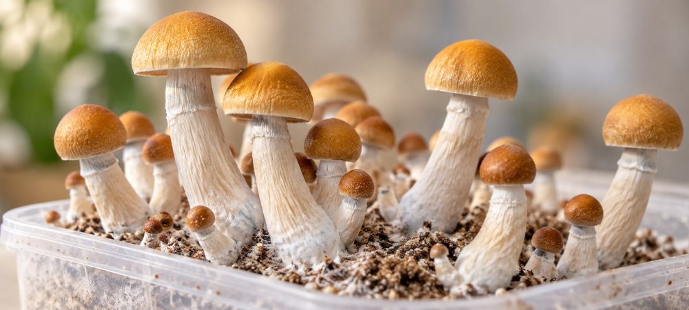 pan de setas de Golden Teacher que ha fructiferado
